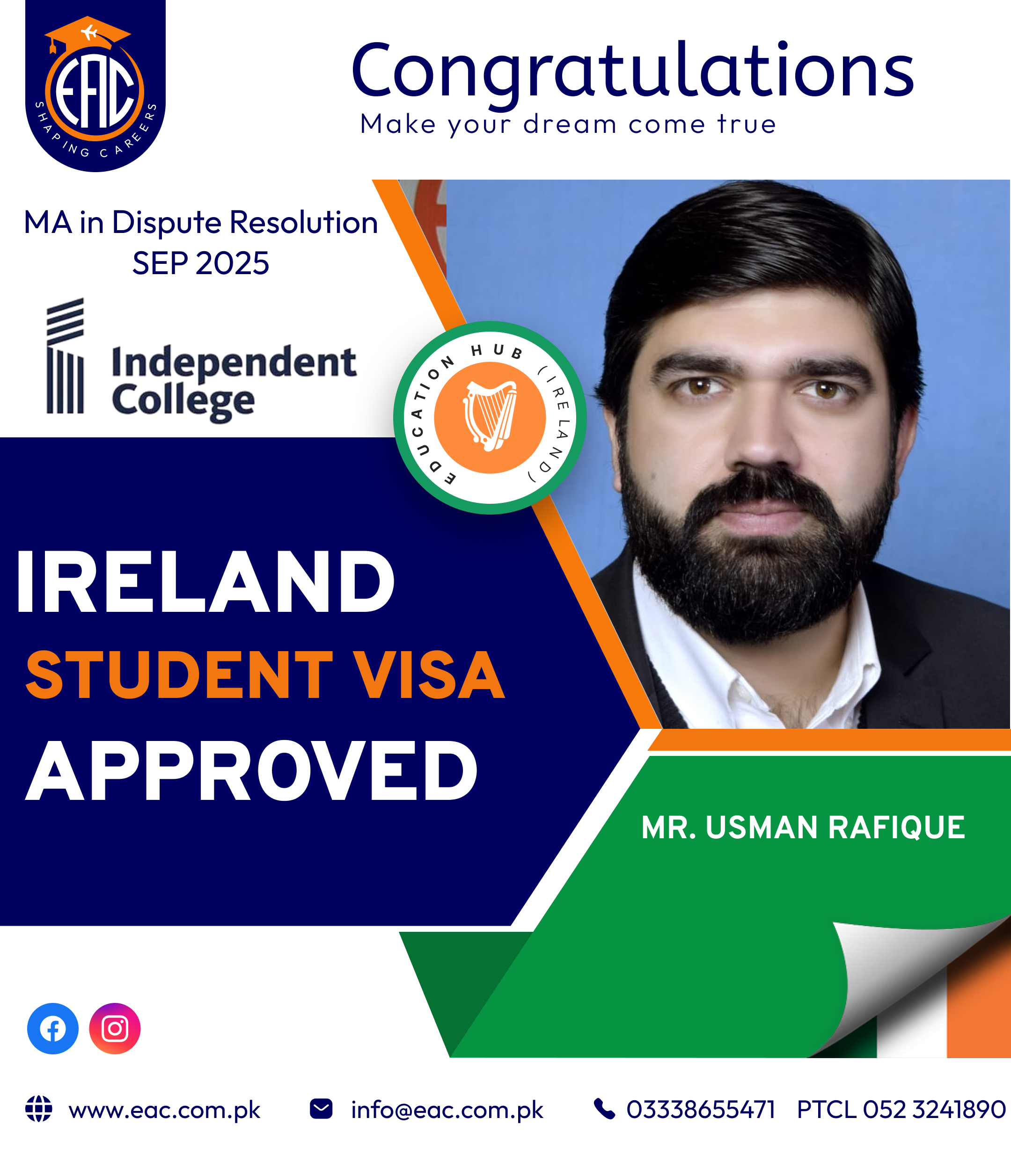 Usman Rafique Visa Approved For Ireland